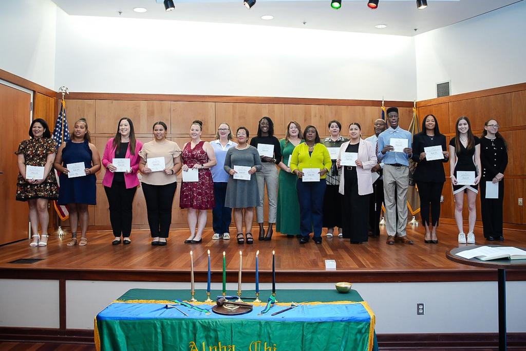 Eighty-seven students were recently inducted into the Kappa Chapter of Alpha Chi National College Honor Society at UNCP.