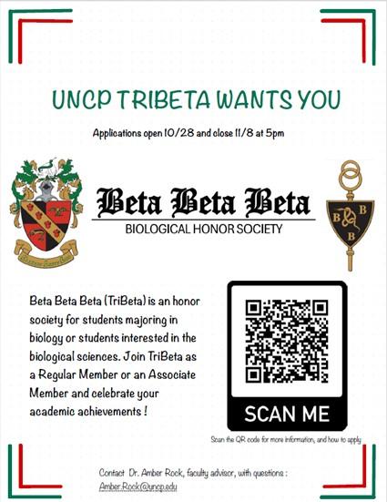 UNCP TRIBETA ACCEPTING APPLICATIONS