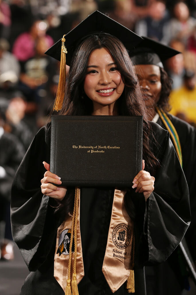 Chizuru Morikawa, of Japan, was among the 1,010 graduates at Winter Commencement on December 13-14