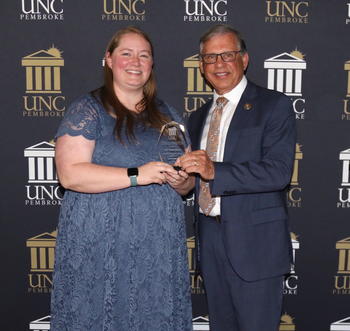 Dr. Amber Rock (left) and Chancellor Robin Cummings