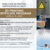A new 3D printing program will be offered this summer